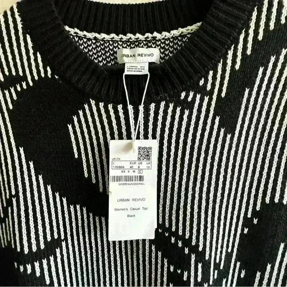 Urban Revivo ABSTRACT PATTERN KNITTED SWEATER VEST size M, New - Picture 7 of 7